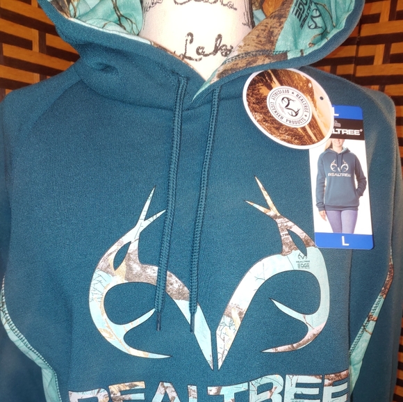 RealTree® Aqua Fleece Hoodie Sweatshirt Sz: L - Picture 12 of 12